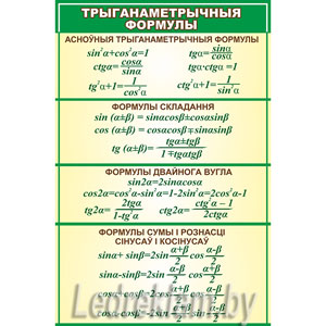 Стенд Трыганаметрычныя формулы